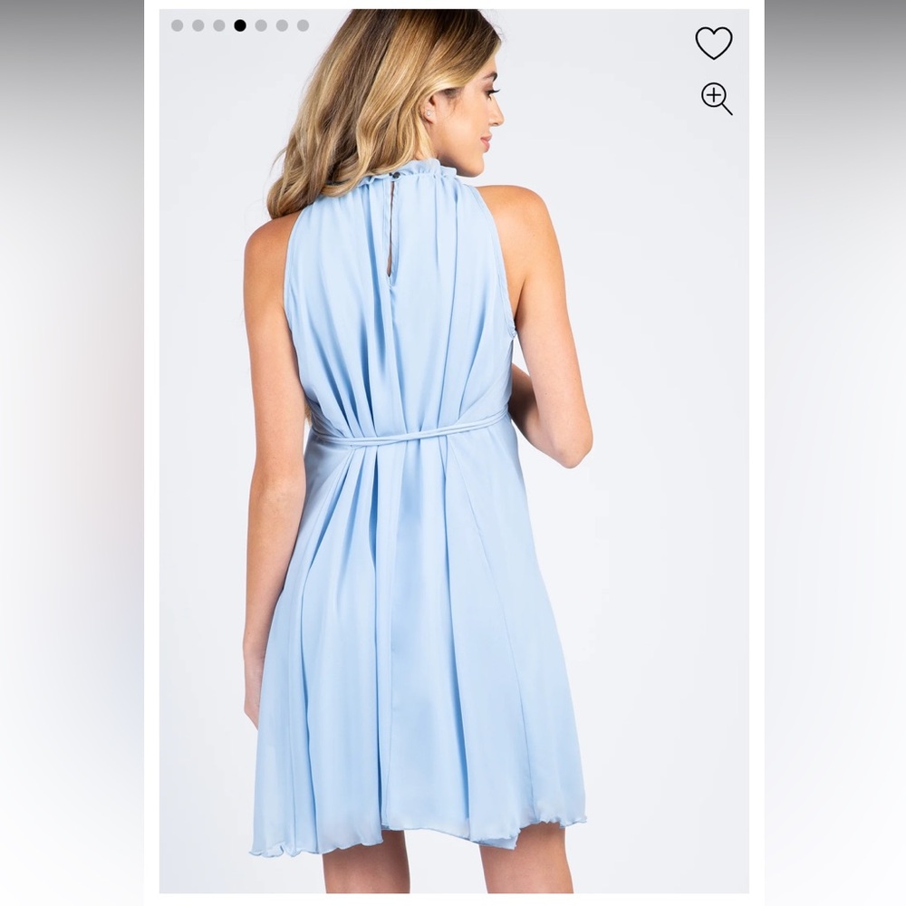 Pinkblush baby blue chiffon high neck maternity dress medium size